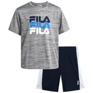 Fila Boys' Active Shorts Set - 2 Piece Dry Fit T-Shirt and Performance Gym Shorts - Activewear for $15