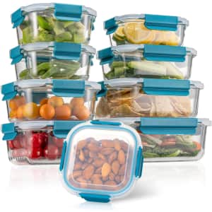 18-Piece Glass Food Storage Containers with Lids for $21