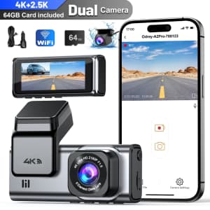Odrey 4K + 2.5K 5G WiFi Dual Dash Camera for $57 Odrey 4K + 2.5K 5G WiFi Dual Dash Camera for $57