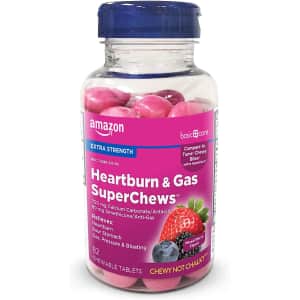 Amazon Basic Care Heartburn & Gas SuperChews 82-Count for $4