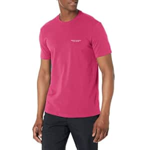 A|X ARMANI EXCHANGE Men's Short Sleeve Micro Milano/NY Logo T-Shirt, Vivacious, X-Small for $20