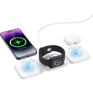 KeeKit 3-in-1 Magnetic Foldable Wireless Charging Station for $18