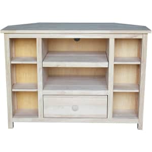 International Concepts 40" Unfinished Solid Hardwood Corner TV Stand for $230 International Concepts 40" Unfinished Solid Hardwood Corner TV Stand for $230