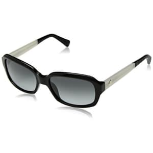 Cole Haan Women's Ch7004 Plastic Rectangular Sunglasses, Black, 57 mm for $39