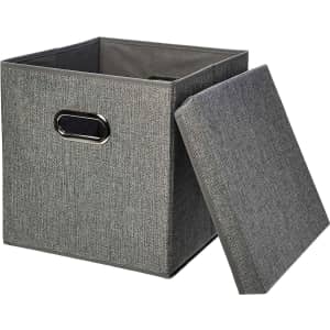Amazon Basics Foldable Burlap Cloth Cube Storage Bin 2-Pack for $18 for this 2-pack