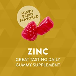 Nature's Way Natures Way Zinc Gummies, Supports Immune Function*, 11 mg per Gummy, Mixed Berry Flavored, 120 for $17