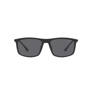 Emporio Armani Men's EA4171U Universal Fit Rectangular Sunglasses, Matte Black/Polarized Grey, 57 mm for $117