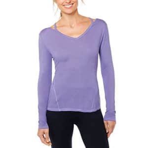 SHAPE activewear Women's South Street V-Neck Tee, Twilight, X-Large for $28