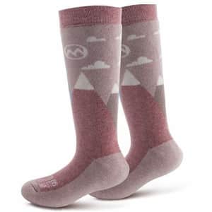 Outdoor Master OutdoorMaster Kids Ski Socks - Merino Wool Blend, OTC Design (M, Mt View - 2) for $23