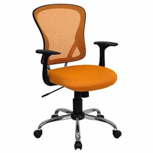 Flash Furniture Mid-Back Orange Mesh Swivel Task Office Chair with Chrome Base and Arms for $182