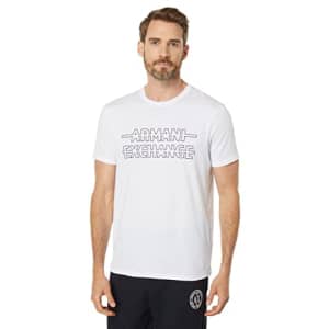 A|X Armani Exchange Men's Strikethrough Logo Slim Fit T-Shirt, White, XXL for $47