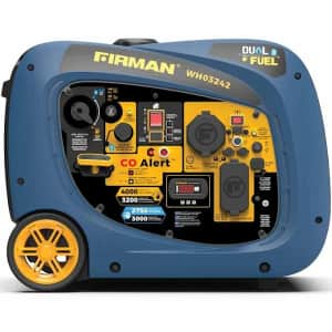 Firman Generators Firman 4000W Electric Start Dual Fuel Inverter Generator for $330