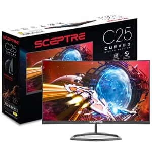 Sceptre Curved 24.5-inch Gaming Monitor up to 240Hz 1080p R1500 1ms DisplayPort x2 HDMI x2 Blue for $130