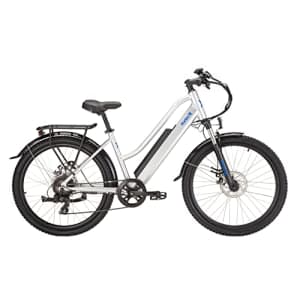 Hurley J-Bay E Electric E-Bike, 7 Speed, Disc Brakes (Silver, L/19 Fits 5'8" to 6'2") for $700