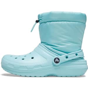 Crocs Women's Classic Lined Neo Puff Boots for $20