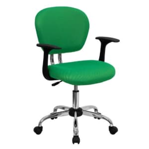 Flash Furniture Mid-Back Bright Green Mesh Padded Swivel Task Office Chair with Chrome Base and Arms for $108