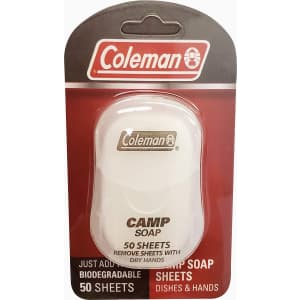 Coleman 50-Count Camp Soap Sheets for $12