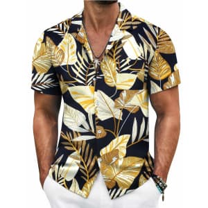 Coofandy Men's Hawaiian Shirt for $11