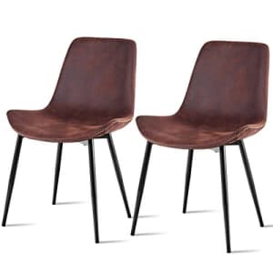 Giantex 2Pcs Dining Chairs Barstools Accent Armless Chairs Suede Fabric Home Dining Room Furniture for $90 Giantex 2Pcs Dining Chairs Barstools Accent Armless Chairs Suede Fabric Home Dining Room Furniture for $90