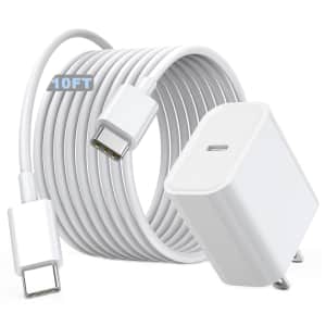 10ft USB-C iPhone 16 Charger 20W Adapter for $10