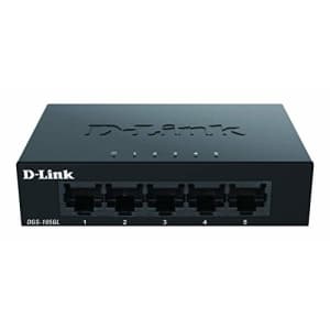 D-Link DGS-105GL 5-Port Gigabit Unmanaged Desktop Switch, Fanless, Low Profile, Metal Housing, for $30