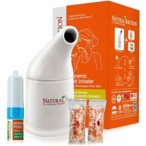 Natural Solution Himalayan Pink Salt Ceramic Salt Inhaler w/ Nasal inhaler for $16