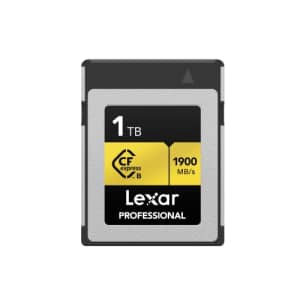 Lexar Professional 1TB CFexpress Type B Memory Card Gold Series, Up to 1900MB/s Read, Raw 8K Video for $300