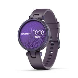 Garmin Lily, Small GPS Smartwatch with Touchscreen and Patterned Lens, Dark Purple for $188