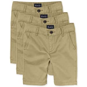 The Children's Place Boys' Stretch Chino Shorts, 18(Husky) Beige for $20