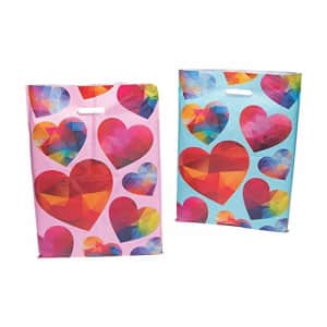 Fun Express - Geometric Heart Goody Bags for Valentine's Day - Party Supplies - Bags - Plastic Bags for $33