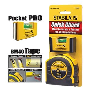Stabila Inc. Stabila 11927 Pocket Pro Quick Check (11901 Pocket PRO Plus 30327 Tape Measure 27') Level for $27
