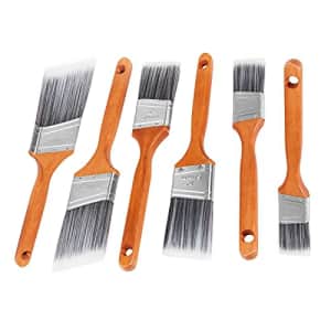ETERNA 6Pack Paint Brush PET PBT Blend Filaments Wooden Handle Angel Brushes Set of 1.5inch 2inch for $20