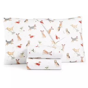 Martha Stewart Collection Holiday Printed Cotton Flannel 3-Piece Sheet Set from $24