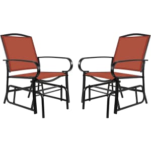 Amazon Basics Outdoor Patio Textilene Glider Chair 2-Pack for $65