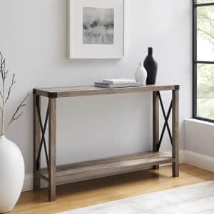 Walker Edison Sedalia Modern Farmhouse Metal X Entry Table for $130 Walker Edison Sedalia Modern Farmhouse Metal X Entry Table for $130