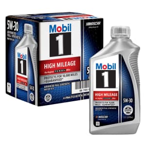 Mobil 1 5W-30 High Mileage Advanced Full Synthetic Motor Oil 1-Quart Bottle 6-Pack for $28 for members Mobil 1 5W-30 High Mileage Advanced Full Synthetic Motor Oil 1-Quart Bottle 6-Pack for $28 for members