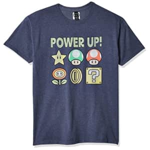 Nintendo Men's T-Shirt, Navy HTR, Small for $10