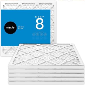 Simply by MervFilters 16x20x1 Air Filter 6-Pack for $27 via Sub & Save