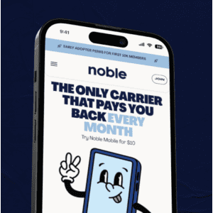 Noble Mobile Unlimited Talk, Text, & Data Plan: $10 for first month