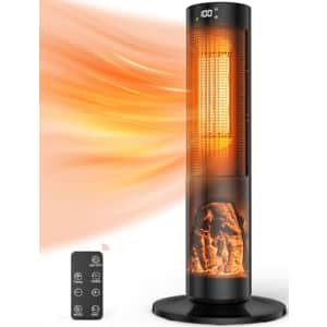 TRUSTECH 26" Tower Space Heater, 1500W Electric Space Heater for Large Room, Thermostat & 3 Modes, for $150