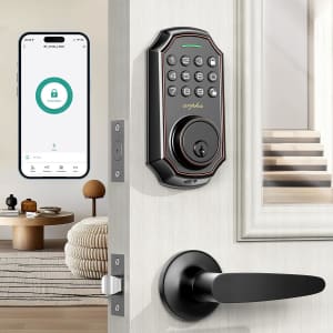 Keyless Entry Bluetooth Smart Lock with Handle Set for $33 w/ Prime Keyless Entry Bluetooth Smart Lock with Handle Set for $33 w/ Prime