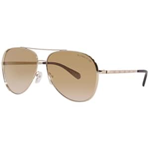 Michael Kors Chelsea Bright MK 1101B 1014GO Light Gold Metal Aviator Sunglasses Gold Gradient Lens for $57