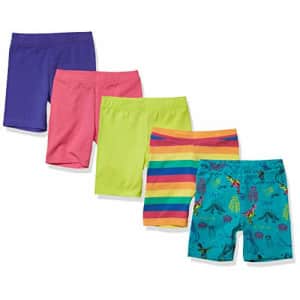 Amazon Essentials Toddler Girls' Midi Bike Shorts (Previously Spotted Zebra), Pack of 5, for $11