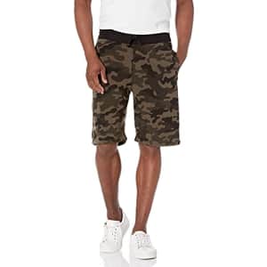 Southpole Men's Camo Fleece Shorts, Woodland, Medium for $16