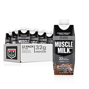 Muscle Milk Pro Series Protein Shake, Knockout Chocolate, 32g Protein, 11 Fl Oz (Pack of 12) for $42