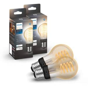 Philips Hue White Ambiance Dimmable Smart Filament A19, Warm-White to Cool-White LED Vintage Edison for $64