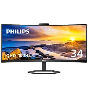 PHILIPS 34E1C5600HE 34" UltraWide QHD 21:9 Monitor with Built-in Windows Hello Webcam & Noise for $400