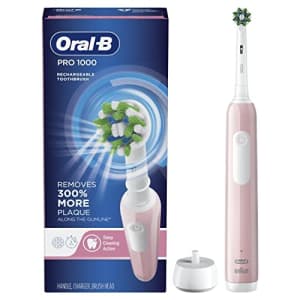 Oral-B Pro 1000 CrossAction Electric Toothbrush, Pink for $49 Oral-B Pro 1000 CrossAction Electric Toothbrush, Pink for $49