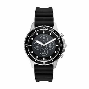 Fossil FB-01 HR Heart Rate Stainless Steel and Silicone Hybrid Smartwatch, Color: Silver/Black for $117