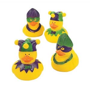 Fun Express Mardi Gras Duckies - Bulk Set of 12 Rubber Ducks - Parade and Party Favor Supplies and Handout Toys for $18